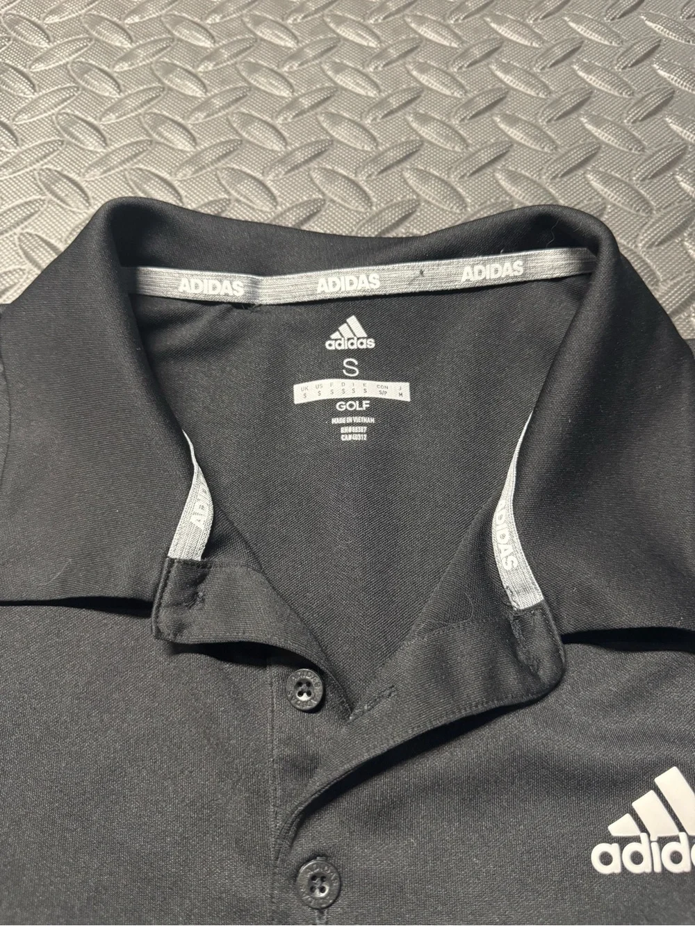 Adidas Golf Men’s Small Colorblock Polo Shirt Black Gray White